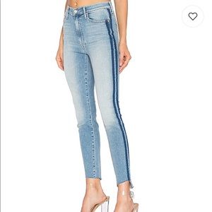 Stunner Zip Ankle Fray Mother Jeans stripe size 27